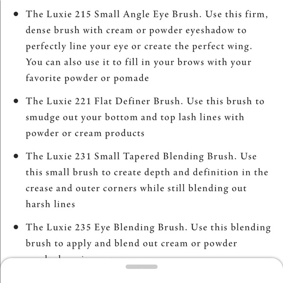 Luxie Eyeconic 5 Hand-Crafted Eyeshadow Brushes - Picture 5 of 8